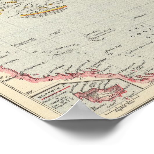 Polynesië, eilanden in de Stille Oceaan Poster (Hoek)