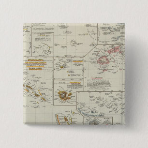 Polynesië, eilanden in de Stille Oceaan Vierkante Button 5,1 Cm