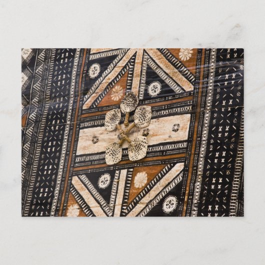 Polynesië, Koninkrijk Tonga. Detail van tapa Briefkaart (Voorkant)