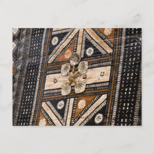 Polynesië, Koninkrijk Tonga. Detail van tapa Briefkaart