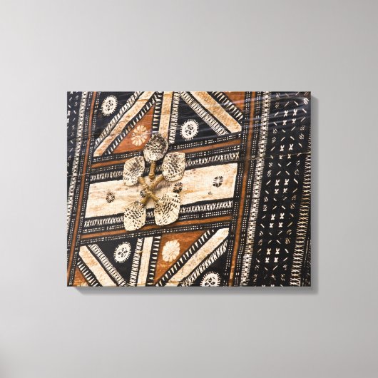 Polynesië, Koninkrijk Tonga. Detail van tapa Canvas Afdruk (Voorkant)