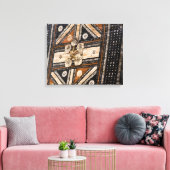 Polynesië, Koninkrijk Tonga. Detail van tapa Canvas Afdruk (Insitu (Woonkamer))
