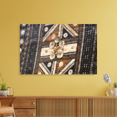 Polynesië, Koninkrijk Tonga. Detail van tapa Canvas Afdruk (Insitu (Woonkamer))