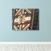Polynesië, Koninkrijk Tonga. Detail van tapa Canvas Afdruk (Insitu (Houten vloer))