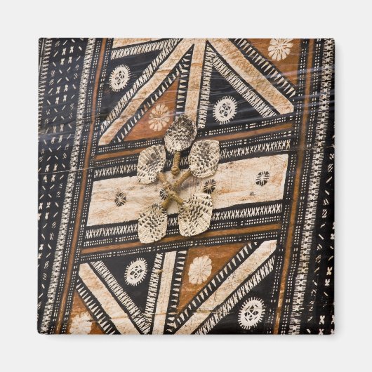 Polynesië, Koninkrijk Tonga. Detail van tapa Magneet (Voorkant)