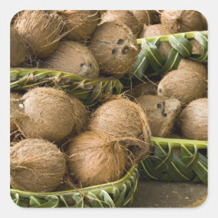 Polynesië, Koninkrijk Tonga. Weergave van kosnoten Vierkante Sticker