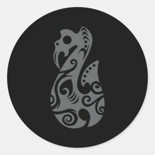 Polynesië Maori Aia Spiritueel Tribal Tattoo Nieuw Ronde Sticker (Voorkant)