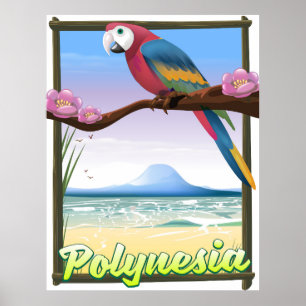 Polynesië reisposter voor strand poster