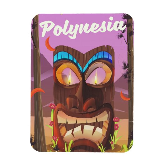 Polynesië Tiki masker Magneet (Verticaal)