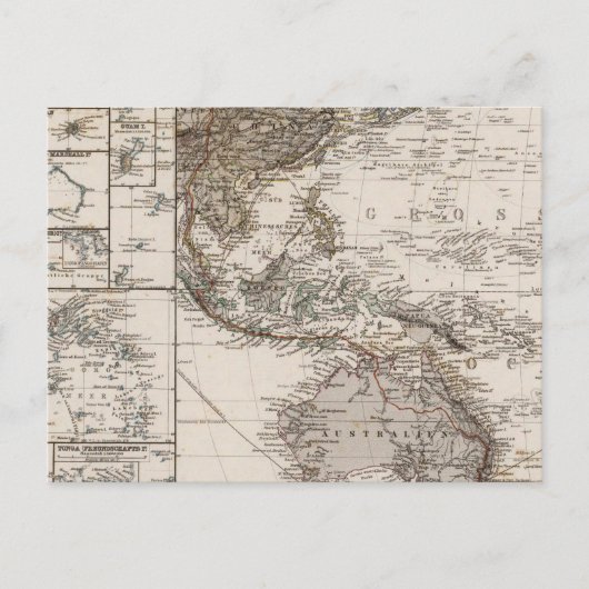 Polynesiekaart Briefkaart (Voorkant)