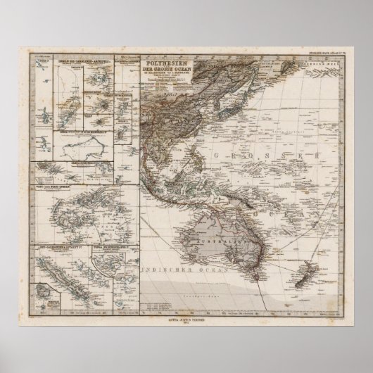 Polynesiekaart Poster (Voorkant)