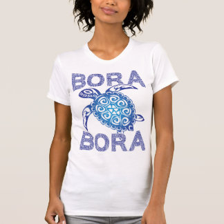 Polynesisch Blauw Tribal Zee Schildpad Bora Bora T-shirt