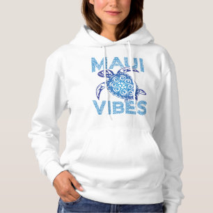 Polynesisch Blauw Tribal Zee Schildpad Maui Vibes Hoodie