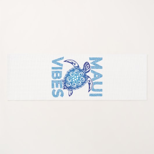 Polynesisch Blauw Tribal Zee Schildpad Maui Vibes Yogamat (Voorkant (horizontaal))