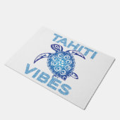Polynesisch Blauw Tribal Zee Turtle Tahiti Vibes Deurmat (Schuin)