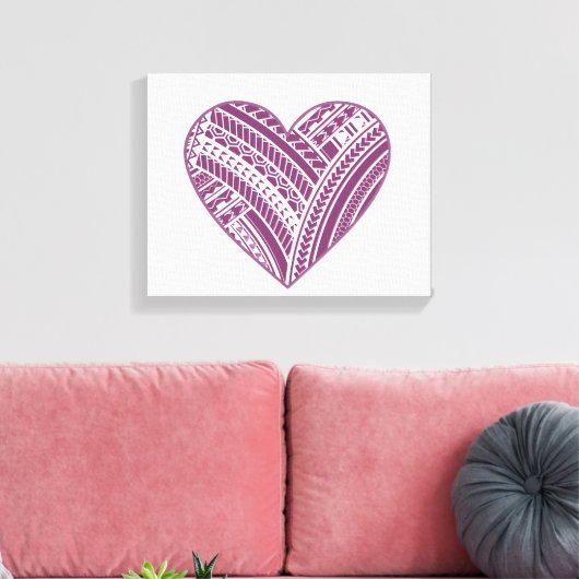 Polynesisch hart canvas afdruk (Insitu (Woonkamer))