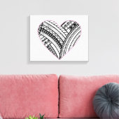 Polynesisch hart canvas afdruk (Insitu (Woonkamer))