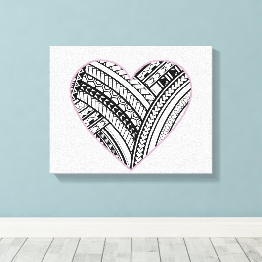 Polynesisch hart canvas afdruk (Insitu (Houten vloer))