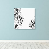 Polynesisch masker tribal tattoo ontwerp canvas afdruk (Insitu (Houten vloer))