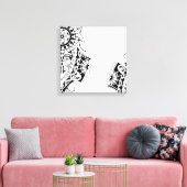 Polynesisch masker tribal tattoo ontwerp canvas afdruk (Insitu (Woonkamer))