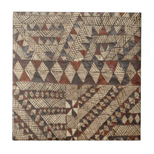 Polynesisch tapa doekpatroon diamant Tegeltje
