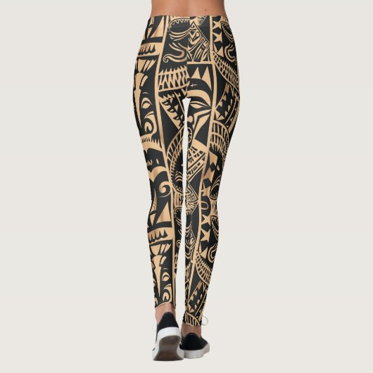 Polynesisch tattoo leggings (Achterkant)