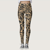 Polynesisch tattoo leggings (Voorkant)
