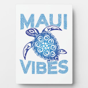 Polynesische Blau Tribale Zeeschildpad Maui Vibes Fotoplaat