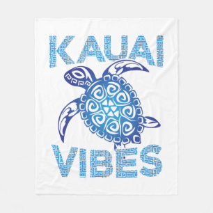 Polynesische Blauwe Stam Zeeschildpad Kauai Vibes Fleece Deken
