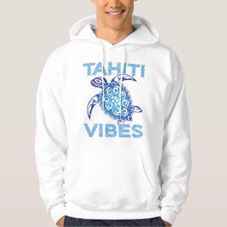 Polynesische Blauwe Tribale Zeeschildpad Tahiti Vi Hoodie