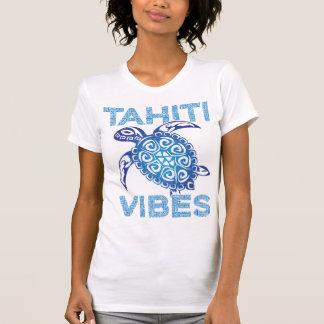 Polynesische Blauwe Tribale Zeeschildpad Tahiti Vi T-shirt