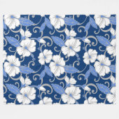 POLYNESISCHE DROOM (BLAUW) FLEECE DEKEN (Voorkant (Horizontaal))