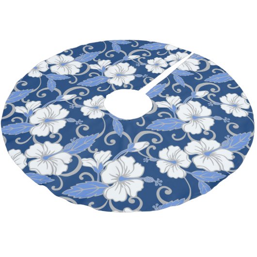 POLYNESISCHE DROOM (BLAUW) KERSTBOOM ROK (Gekanteld)