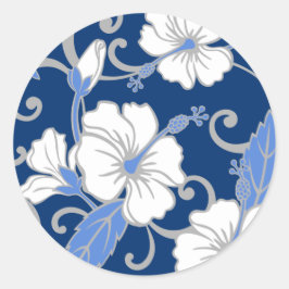 POLYNESISCHE DROOM (BLAUW) RONDE STICKER