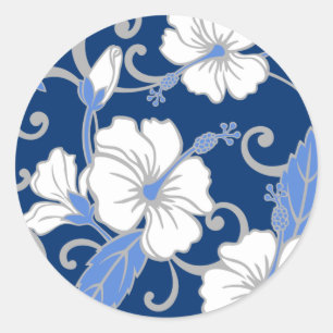 POLYNESISCHE DROOM (BLAUW) RONDE STICKER