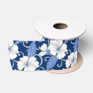 POLYNESISCHE DROOM (BLAUW) SATIJNEN LINT