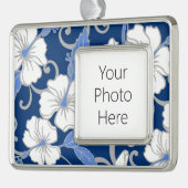 POLYNESISCHE DROOM (BLAUW) VERZILVERD OMLIJST ORNAMENT (Links)