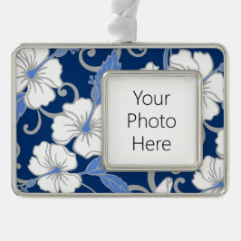 POLYNESISCHE DROOM (BLAUW) VERZILVERD OMLIJST ORNAMENT