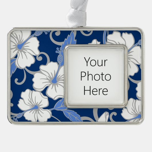 POLYNESISCHE DROOM (BLAUW) VERZILVERD OMLIJST ORNAMENT (Voorkant)