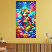 Polynesische fee canvas afdruk (Insitu (Woonkamer))