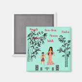 Polynesische folklore magneet (Voorkant / Achterkant)