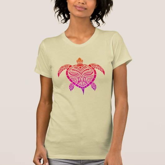Polynesische geïnspireerde prachtige schildpad ont t-shirt (Voorkant)