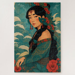 Polynesische meisjes tropisch eiland portret legpuzzel