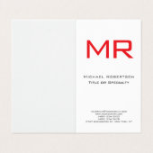 Polynesische monogram rood-wit-minimalist visitekaartje (Buitenkant ongevouwen)