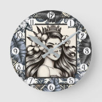 Polynesische Prinses Blauw Bloemmotief Stam