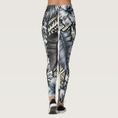 Polynesische Prinses Blauwe Bloem Tribal Leggings (Achterkant)
