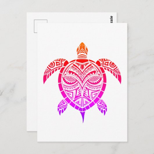 Polynesische schildpad briefkaart (Voorkant / Achterkant)
