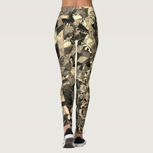 POLYNESISCHE SEPIA PATRONEN LEGGINGS (Achterkant)