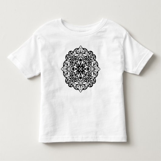 Polynesische stijl abstract tattoo mandala zwart kinder shirts (Voorkant)