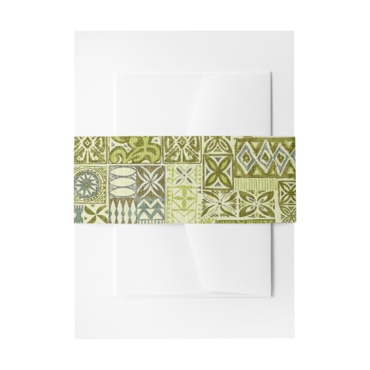 Polynesische Tapa Kapa  Uitnodigingen Wikkel (Voorkant Voorbeeld)